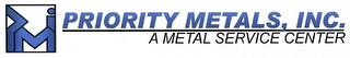 PMI PRIORITY METALS, INC. A METAL SERVICE CENTER logo