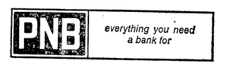 PNB EVERYTHING YOU NEED A BANK FOR logo