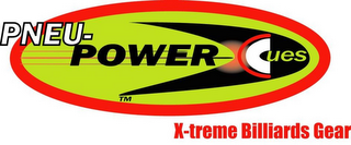 PNEU-POWER CUES X-TREME BILLIARDS GEAR logo