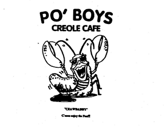 PO' BOYS CREOLE CAFE "CRAWDADDY" C'MON ENJOY THE FUN!!! logo