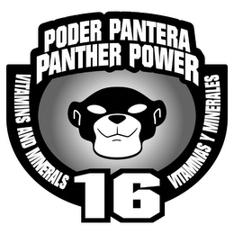 PODER PANTERA PANTHER POWER VITAMINS AND MINERALS 16 VITAMINAS Y MINERALES logo