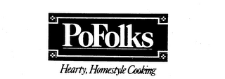 POFOLKS HEARTY, HOMESTYLE COOKING logo