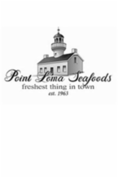 POINT LOMA SEAFOODS FRESHEST THING IN TOWN EST. 1963 logo