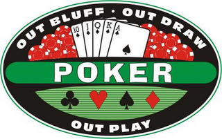 POKER OUT BLUFF OUT DRAW OUT PLAY logo