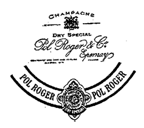 POL ROGER & CO. EPERNAY DRY SPECIAL CHAMPAGNE BY APPOINTMENT TO HIS MAJESTY THE KING FRANCE logo