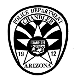 POLICE DEPARTMENT CHANDLER ARIZONA 1912 DITAT DEUS logo