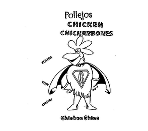 POLLEJOS CHICKEN CHICHARRONES CHICKEN SKINS HEALTHY! TASTY CRUNCHY logo