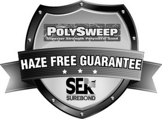 POLYSWEEP SUPERIOR STRENGTH POLYMERIC SAND HAZE FREE GUARANTEE SEK SUREBOND logo