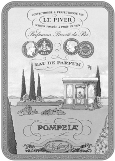 POMPEIA CONFECTIONNÉ & PERFECTIONNÉ PAR L.T. PIVER MAISON FONDÉE À PARIS EN 1774 PARFUMEUR BREVETé DU ROI EAU DE PARFUM logo