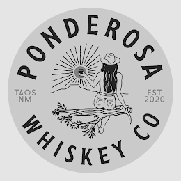 PONDEROSA WHISKEY CO TAOS NM EST 2020 logo