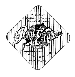 PONY EXPRESS CRAFTED WITH THE FINEST GRAINS FROM THE STATE OF KANSAS BREWING CO. OLATHE, KS logo