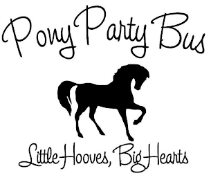 PONY PARTY BUS LITTLE HOOVES, BIG HEARTS logo