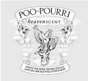 POO-POURRI HEAVENSCENT SPRITZ THE BOWL BEFORE YOU GO AND NO ONE ELSE WILL EVER KNOW logo
