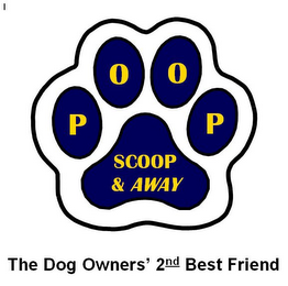 POOP SCOOP & AWAY THE DOG OWNERS' 2ND BEST FRIEND logo