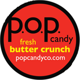 P.O.P. CANDY FRESH BUTTER CRUNCH POPCANDYCO.COM logo