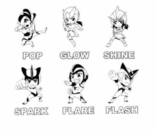 POP GLOW SHINE SPARK FLARE FLASH logo
