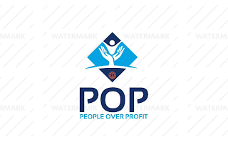 POP PEOPLE OVER PROFITS logo