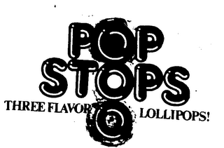 POP STOPS THREE FLAVOR LOLLIPOPS! logo