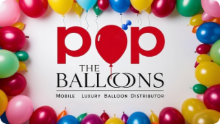 POP THE BALLOONS MOBILE LUXURY BALLOON DISTRIBUTOR logo