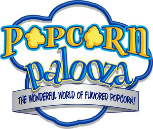 POPCORN PALOOZA THE WONDERFUL WORLD OF FLAVORED POPCORN logo