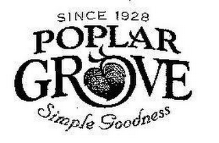 POPLAR GROVE SIMPLE GOODNESS SINCE 1928 logo
