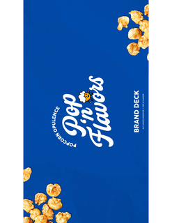 POP'N FLAVORS POPCORN OPULENCE BRAND DECK ALL RIGHTS RESERVED POP'N FLAVORS logo