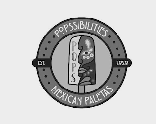 POPSSIBILITIES EST. 2020 MEXICAN PALETAS POPS logo