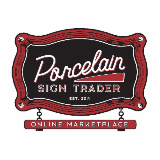 PORCELAIN SIGN TRADER EST. 2014 ONLINE MARKETPLACE logo