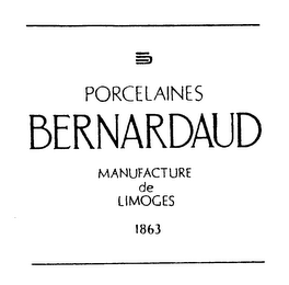 PORCELAINES BERNARDAUD MANUFACTURE DE LIMOGES 1863 B logo