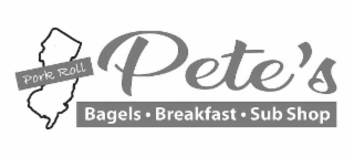 PORK ROLL PETE'S BAGELS  BREAKFAST  SUB SHOP logo