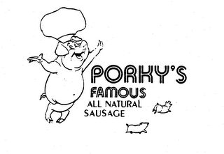 PORKY'S FAMOUS ALL NATURAL SAUSAGE logo