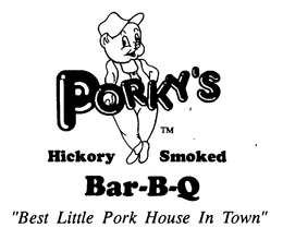 PORKY'S HICKORY SMOKED BAR-B-Q "BEST LITTLE PORK HOUSE IN TOWN" logo