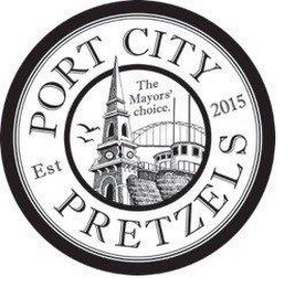 PORT CITY PRETZELS THE MAYORS' CHOICE. EST 2015 logo