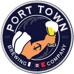 PORT TOWN BREWING COMPANY EST. 2012 PORTTOWN BREWING.COM PORT OF LOS ANGELES logo