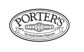 PORTER'S STEAKHOUSE THE WORLD FAMOUS PEPPERLOIN logo