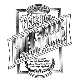 PORTLAND BREWING 1339 OREGON HONEY BEERBREWED WITH REAL HONEY BLONDISH GOLD AND LIGHT BODIED, OHB OFFERS A HINT OF HONEY FLAVOR WITH A CRISP, DRY FINISH. logo