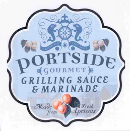 PORTSIDE GOURMET GRILLING SAUCE & MARINADE MADE FRESH FROM APRICOTS BRUSH ON THE BEST logo
