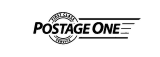 POSTAGE ONE FIRST CLASS SERVICE logo