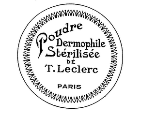 POUDRE DERMOPHILE STERILISEE DE T.LECLERC PARIS logo