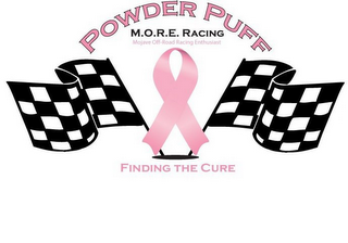 POWDER PUFF M.O.R.E. RACING MOJAVE OFF-ROAD RACING ENTHUSIAST FINDING THE CURE logo