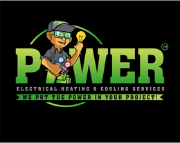 POWER ELECTRICAL, HEATING & COOLING SERVICES WE PUT THE POWER IN YOUR PROJECT! logo
