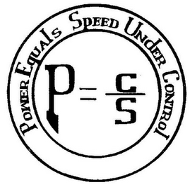 POWER EQUALS SPEED UNDER CONTROL P = C/S logo