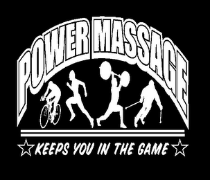 POWER MASSAGE KEEPS YOU IN THE GAME logo