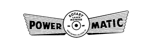 POWER-O-MATIC ROTARY LAWN MOWERS, POWER EQUIPMENT, INC. CICERO, IND. logo