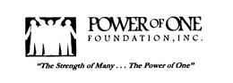 POWER OF ONE FOUNDATION, INC. "THE STRENGTH OF MANY...THE POWER OF ONE" logo