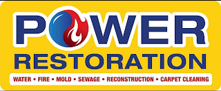 POWER RESTORATION WATER · FIRE · MOLD · SEWAGE · RECONSTRUCTION · CARPET CLEANING logo