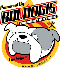POWERED BY BULDOGIS GOURMET HOT DOGS LAS VEGAS WWW.BULDOGIS.COM logo