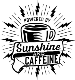 POWERED BY SUNSHINE AND CAFFEINE logo