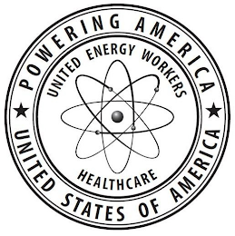 POWERING AMERICA UNITED STATES OF AMERICA UNITED ENERGY WORKERS HEALTHCARE logo