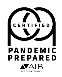 PP CERTIFIED PANDEMIC PREPARED AIB INTERNATIONAL logo
